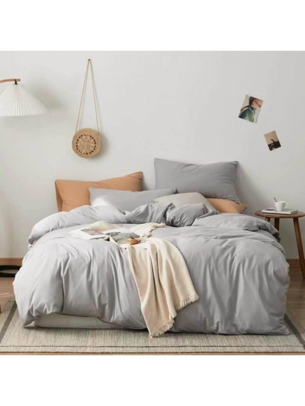 Cozy Silver Grey King Comforter Set | Soft Light Gray Bedding & Quilts for